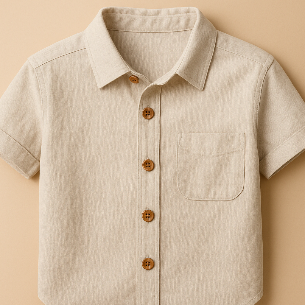 Wooden buttons for short sleeve button down shirts”
